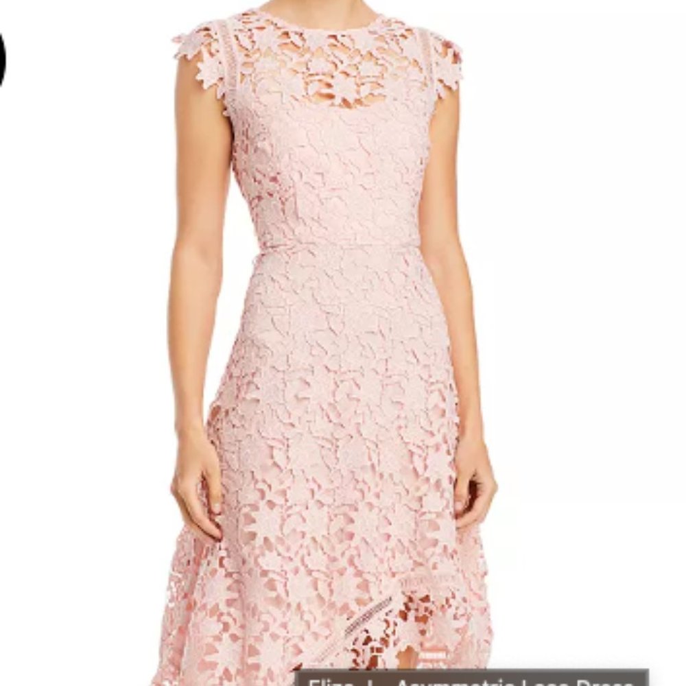 Eliza J Asymmetric Lace Dress